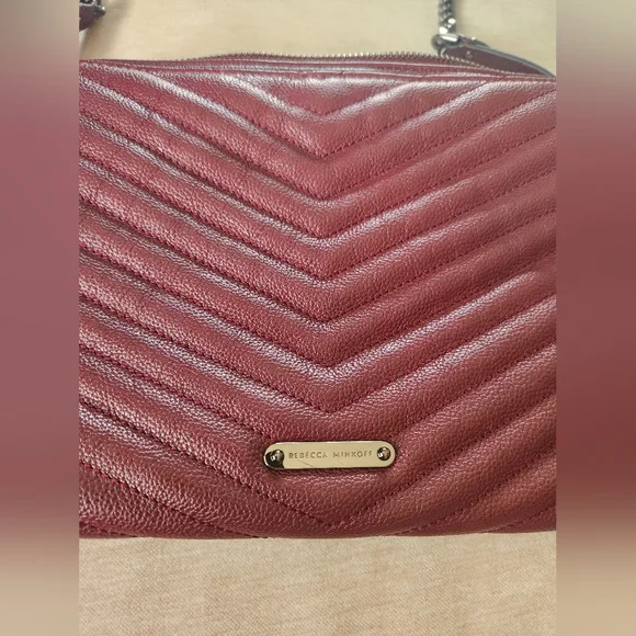 Rebecca Minkoff • Edie Chevron Leather Top-Zip Crossbody - Picture 3 of 5